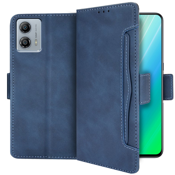 Flip case for Motorola Moto G53 5G, Card Slot, blue