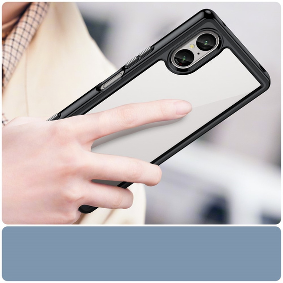 Case for Sony Xperia 5 V, Fusion Hybrid, transparent / black