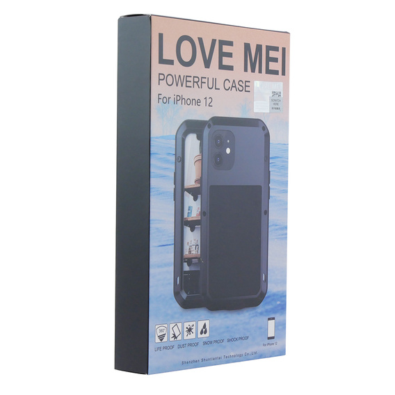 Love Mei Case for iPhone 12, armored with glass, yellow