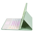 Case with illuminated bluetooth touchpad keyboard for iPad 10.9" 2022 (10 gen.), light green