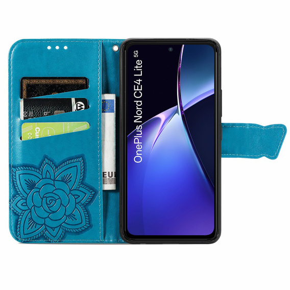 Flip case for OnePlus Nord CE4 Lite, Butterfly, blue