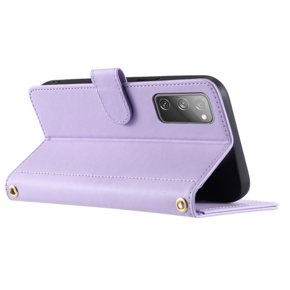 Flip case for Samsung Galaxy S20 FE, Rhombus Crossbody Leather, purple