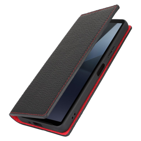 Leather case for Sony Xperia 10 VI, ERBORD Grain Leather, black