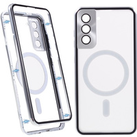 Magnetic Dual Glass MagSafe case for Samsung Galaxy S22, silver