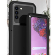 Love Mei Case for Samsung Galaxy S21, armored with glass, black
