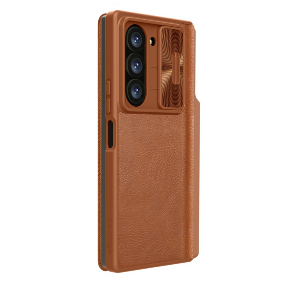 NILLKIN flip case for Samsung Galaxy Z Fold6 5G, CamShield Qin Pro, leather, brown