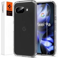 Spigen case for Google Pixel 9A, Ultra Hybrid, transparent + 9H Tempered Glass