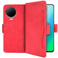 Flip case for Infinix Note 12 2023, Card Slot, red