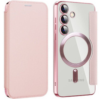 Flip case for Samsung Galaxy S24, RFID Wallet MagSafe CamShield, pink