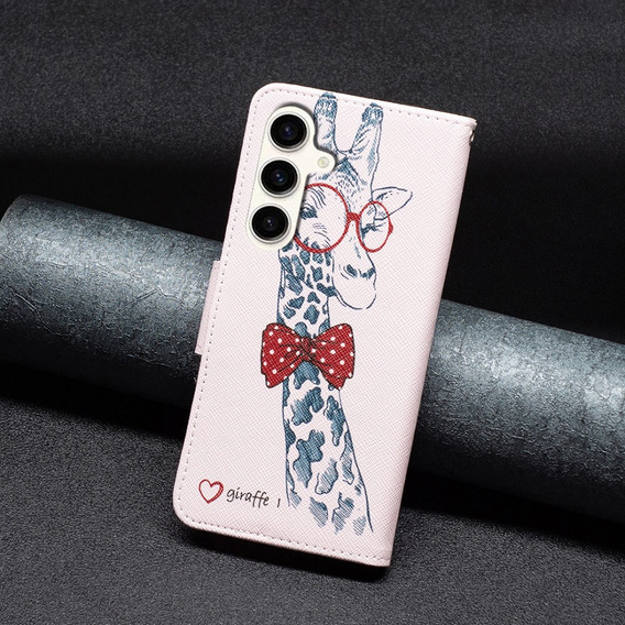 Flip case for Samsung Galaxy S23 FE, Wallet, Giraffe pink