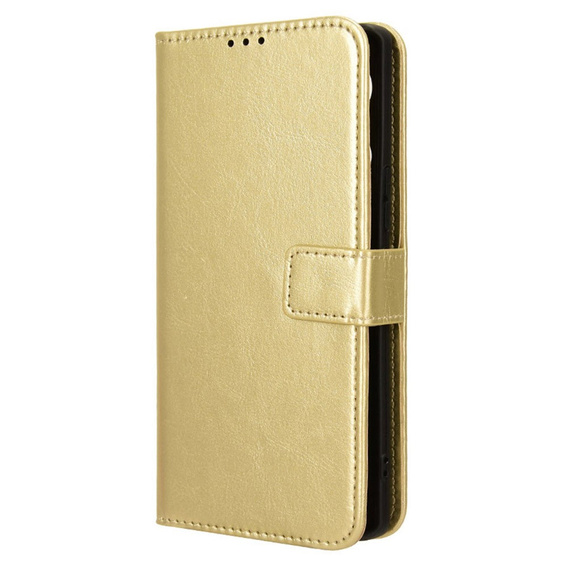 Flip case for Infinix Note 40 Pro, Crazy Horse Wallet, gold