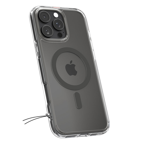 Spigen MagSafe Case for iPhone 16 Pro Max, Ultra Hybrid, transparent / gray + 9H Tempered Glass