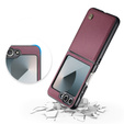 Case for Samsung Galaxy Z Flip7 FE / Z Flip6, CASEME Litchi Leather, red