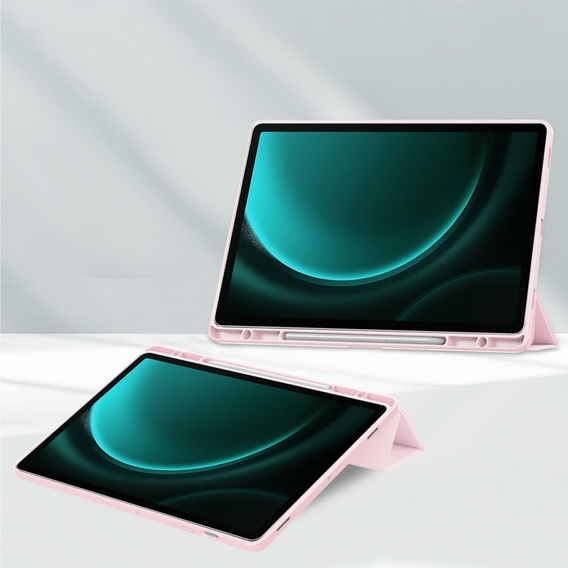 Case for Samsung Galaxy Tab S9 FE+ Plus, Smartcase Hybrid, with stylus space, pink