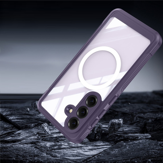 Shockproof case with glass, for MagSafe for Samsung Galaxy S26, purple