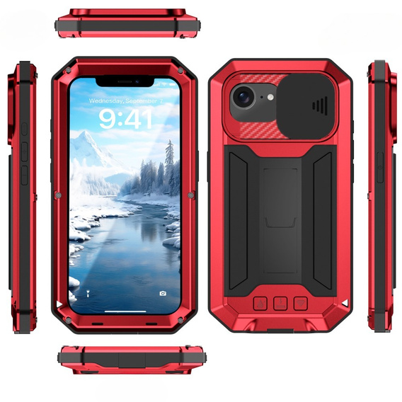 Armored case for iPhone 16E, R-JUST, red
