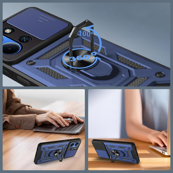 Armoured case for Xiaomi Redmi 15C 4G/LTE, CamShield Slide, blue