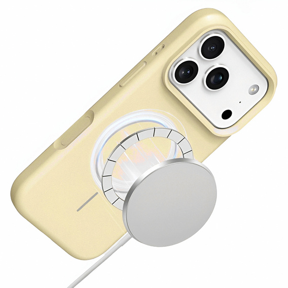 Silicone sleeve for iPhone 17 Pro, for MagSafe, anti-shock, yellow