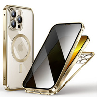 Case for iPhone 13 Pro Max, Privacy Dual Glass, for MagSafe, gold