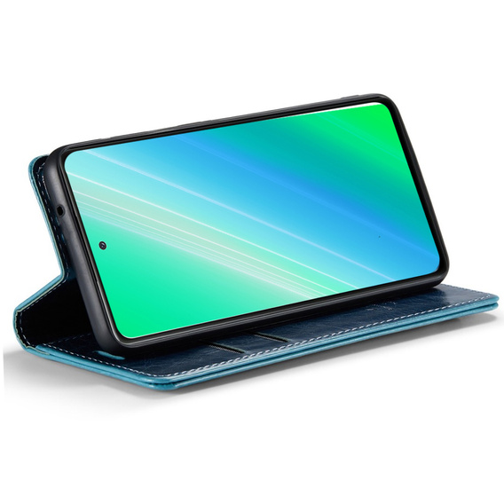 Flip case for Samsung Galaxy A54, ERBORD Waxy Wallet, blue