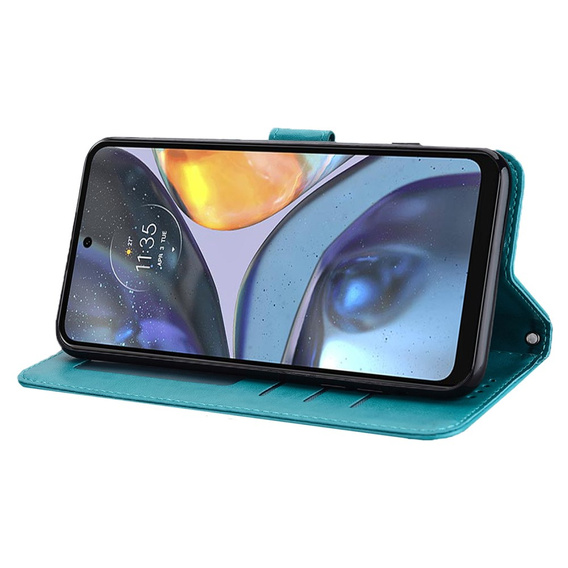 Flip case for Motorola Moto G22, tree, blue