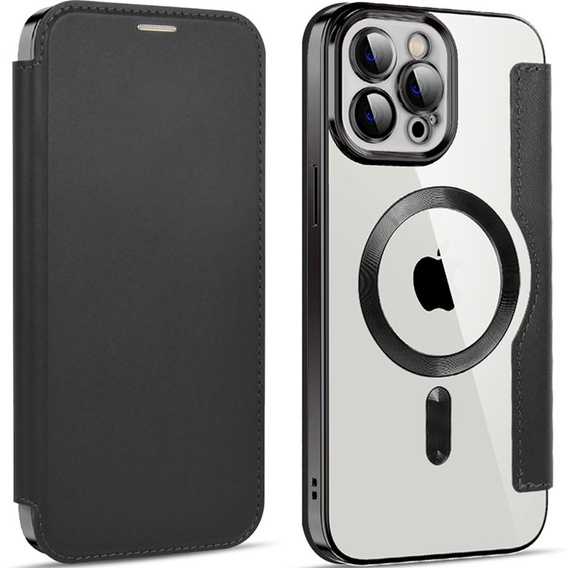 Flip case for iPhone 12 Pro, RFID Wallet MagSafe CamShield, black