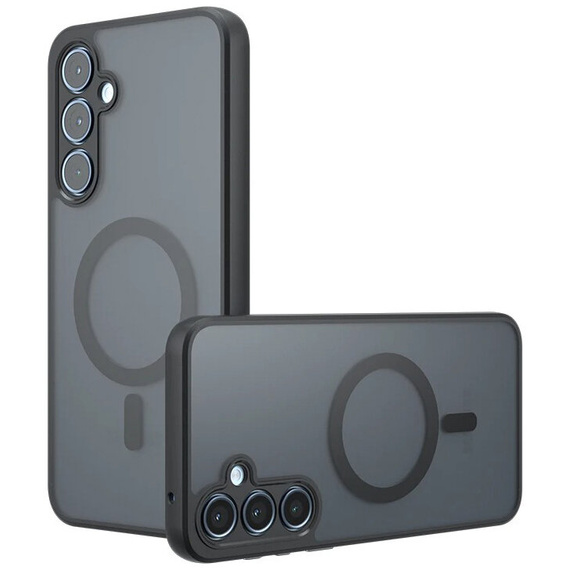 Case for Samsung Galaxy A55, for MagSafe, ERBORD Matt Case, black + Screen Glass