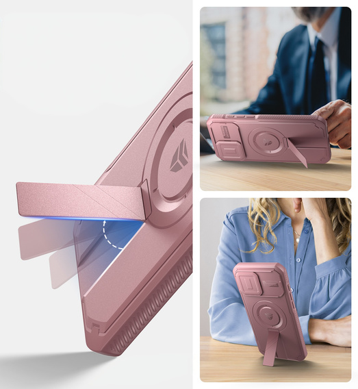 Armored case for iPhone 16 Pro Max, Dexnor CamProtect MagSafe, pink