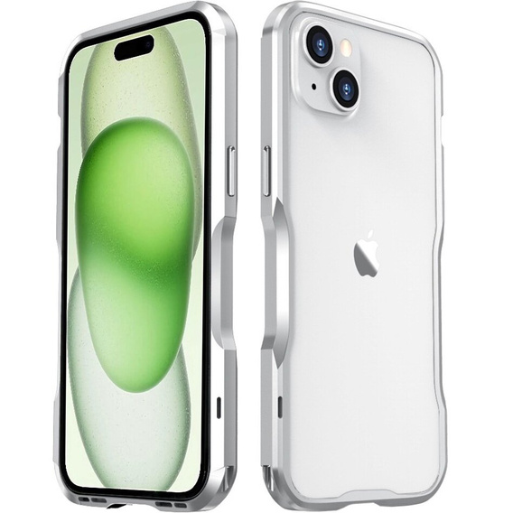 Case LUPHIE for iPhone 15, Armor Bumper, silver