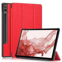 Case for Samsung Galaxy Tab S9 Plus, Smartcase with stylus space, red