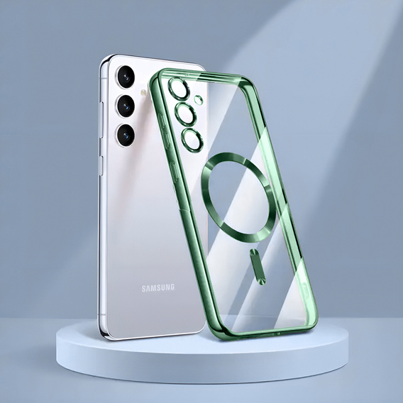 Case for Samsung Galaxy A15 4G/5G, Electro MagSafe, green + Screen Glass