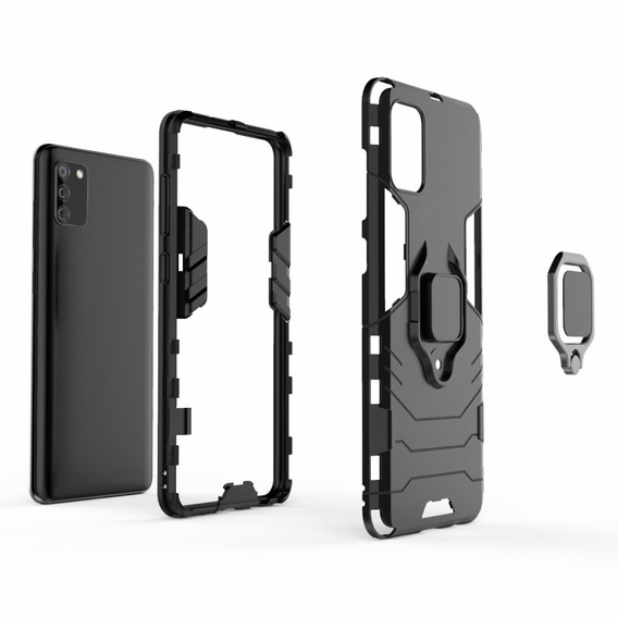 Case for Samsung Galaxy A03s, Kickstand Ring, black