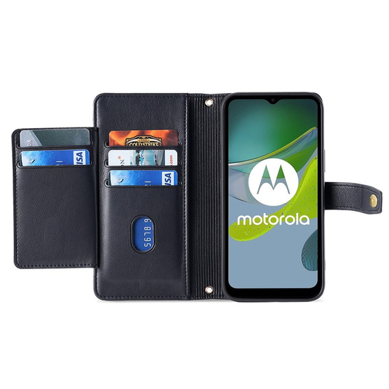 Flip case for Motorola Moto G54 5G, Wallet Zipper Pocket, black