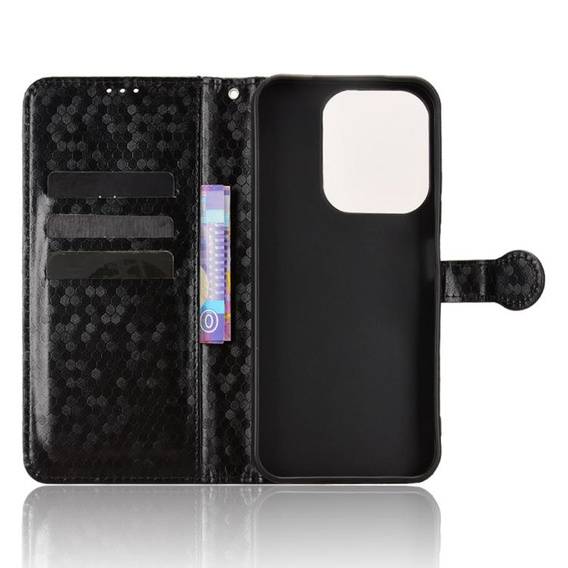 Flip case for Xiaomi Redmi 15C 4G/LTE, Wallet Rhombus, black