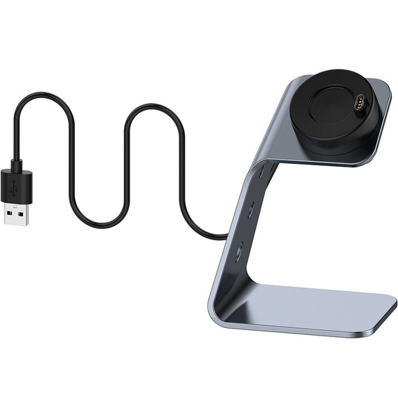 Aluminum USB Docking Station for Garmin Fenix 7/7S/7X/6/6X/6S, grey