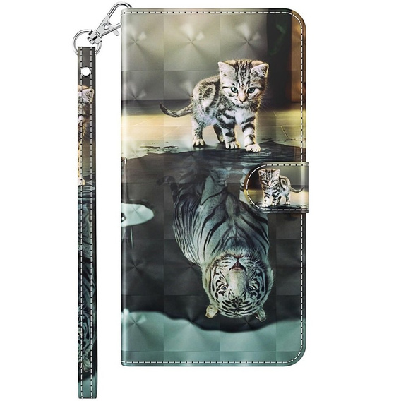 Flip case for Oppo A17, Wallet, Cat & Tiger
