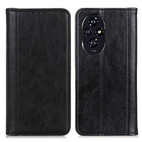 Flip case for Honor 200 Pro 5G, Split Leather, black