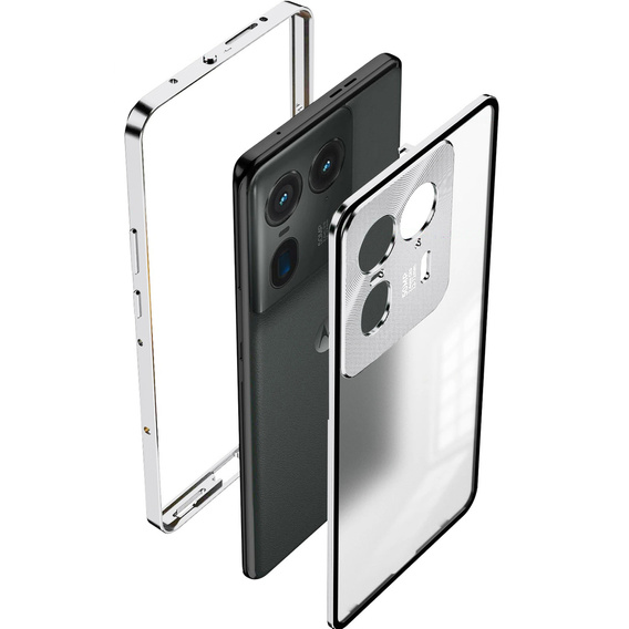 1 x Case for Motorola Edge 50 Ultra, Frame Case, silver
