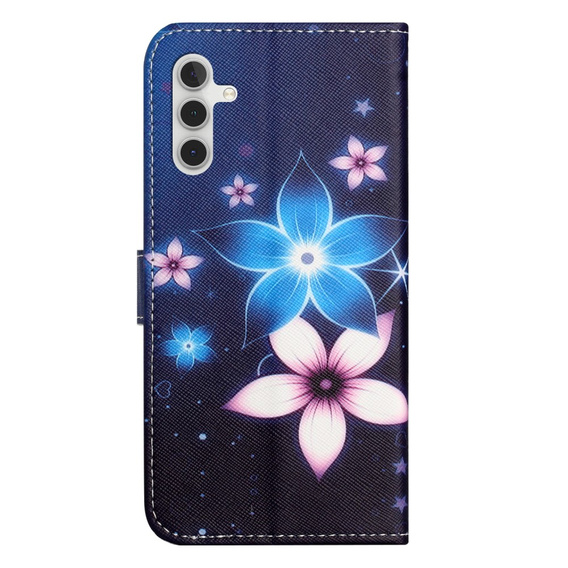 Flip case for Samsung Galaxy M15 5G, Wallet, Blue Flower