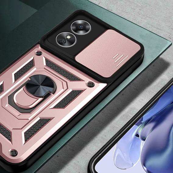 Case for Oppo A17, CamShield Slide, pink rose gold