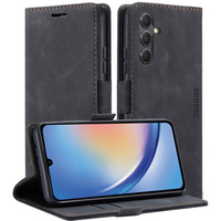 Case for Samsung Galaxy A35 5G, ERBORD Vintage, wallet with flap, black