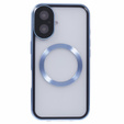 Magnetic Dual Glass MagSafe case for iPhone 16, blue