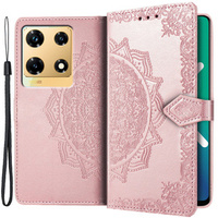 Flip case for Infinix Note 30 Pro 4G, Mandala, pink rose gold