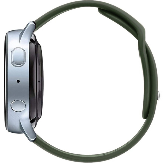 Silicone strap 20mm, Black/Black Buckle