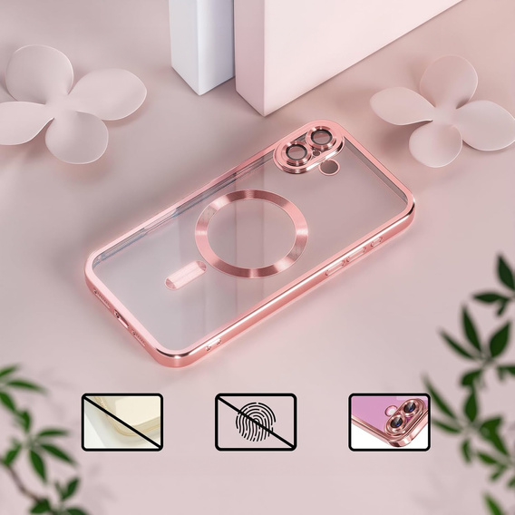 Case for iPhone 16 Plus, Electro MagSafe, pink + Screen Glass