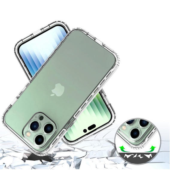 Case for iPhone 14 Pro, Shockproof, with film, transparent