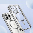 Case for iPhone 14 Pro, Electro MagSafe, silver + Screen Glass