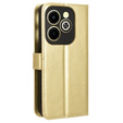 Flip case for Infinix Hot 40i, Crazy Horse Wallet, gold