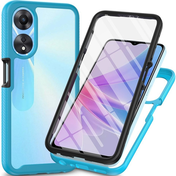 Case for Oppo A78 5G, Shockproof, with film, blue