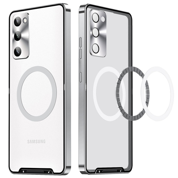 Camera Protection Case for Samsung Galaxy S20 FE, CamShield MagSafe, transparent / silver